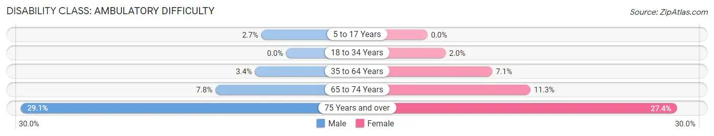 Disability in Zip Code 63501: <span>Ambulatory Difficulty</span>