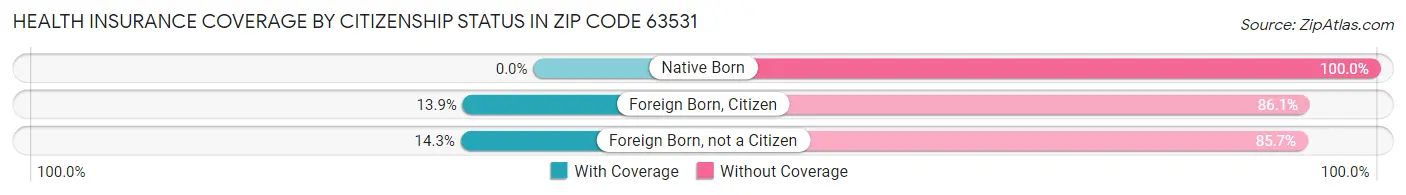 Health Insurance Coverage by Citizenship Status in Zip Code 63531