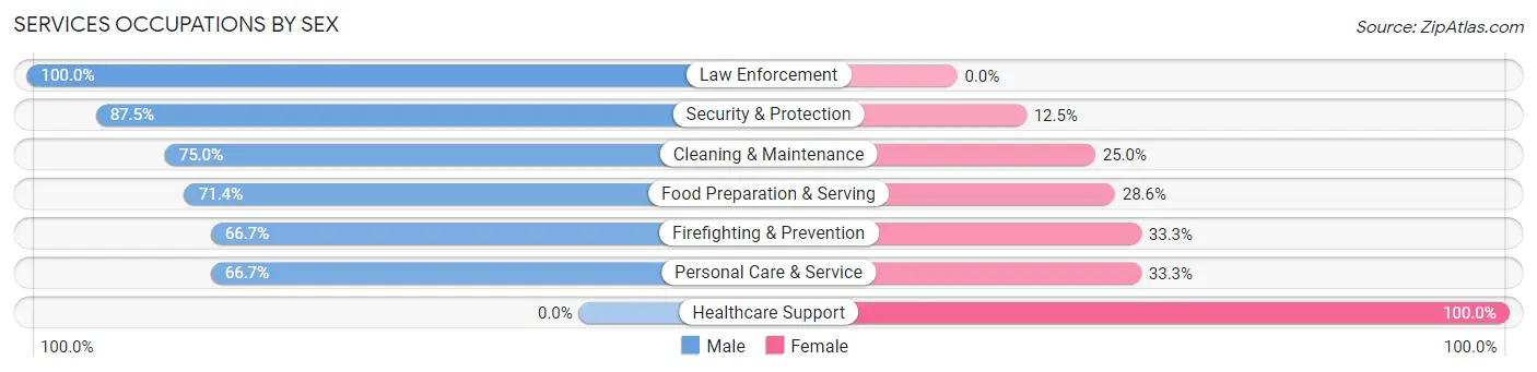 Services Occupations by Sex in Zip Code 63534