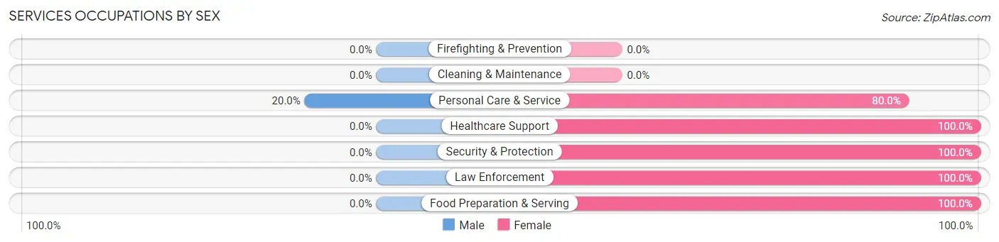 Services Occupations by Sex in Zip Code 63536