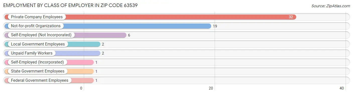 Employment by Class of Employer in Zip Code 63539