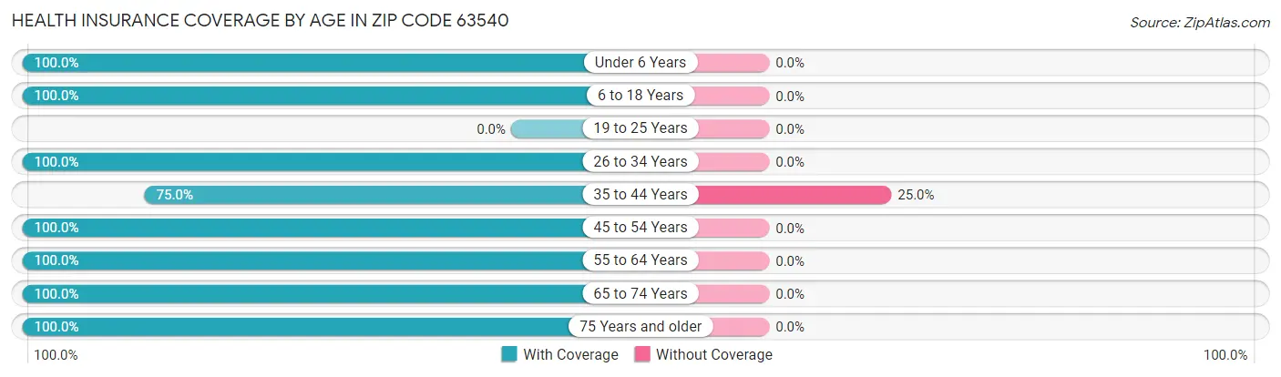 Health Insurance Coverage by Age in Zip Code 63540