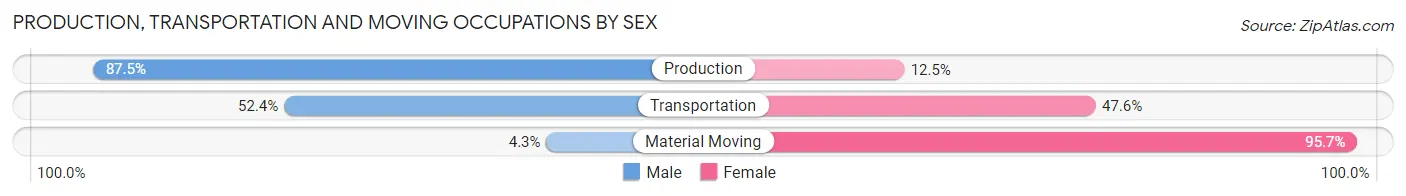 Production, Transportation and Moving Occupations by Sex in Zip Code 63561