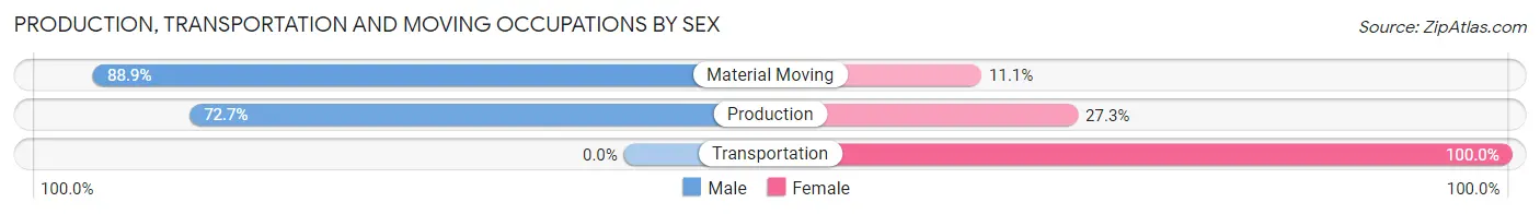 Production, Transportation and Moving Occupations by Sex in Zip Code 63633