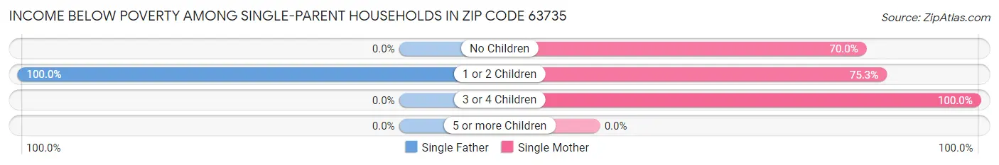 Income Below Poverty Among Single-Parent Households in Zip Code 63735