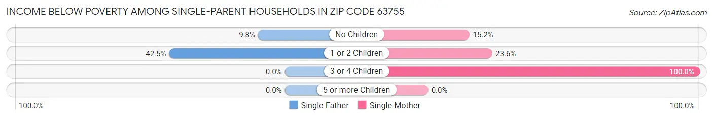 Income Below Poverty Among Single-Parent Households in Zip Code 63755