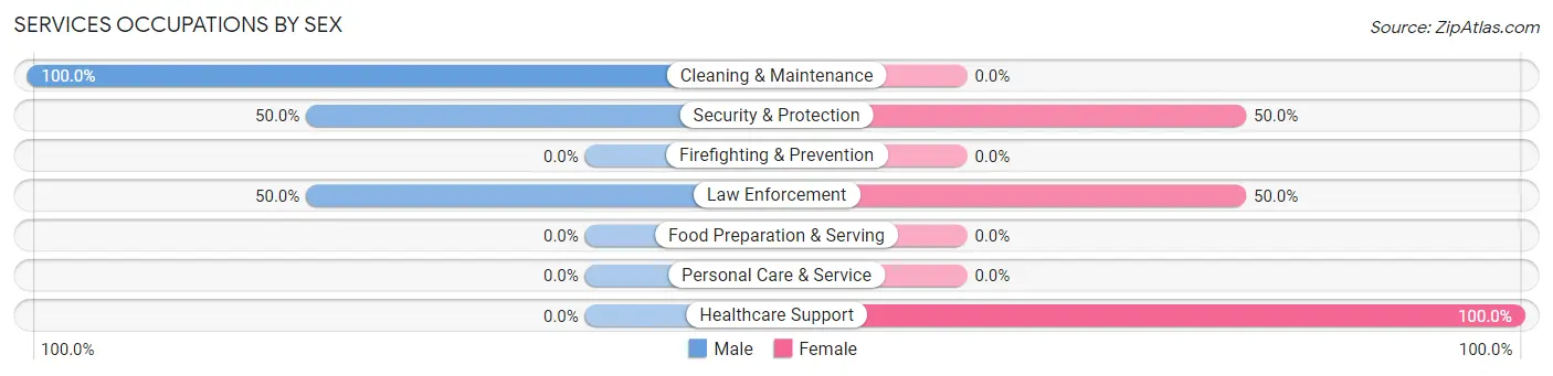Services Occupations by Sex in Zip Code 63758