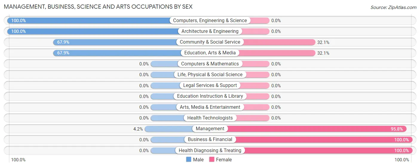 Management, Business, Science and Arts Occupations by Sex in Zip Code 63766