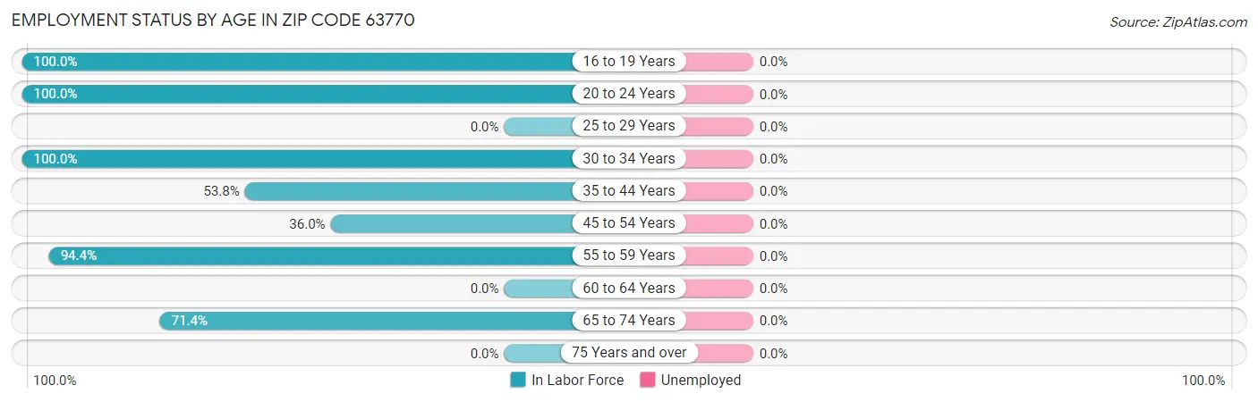 Employment Status by Age in Zip Code 63770