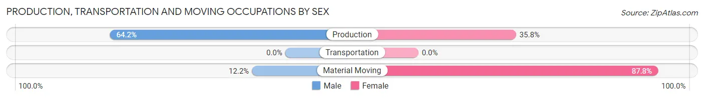 Production, Transportation and Moving Occupations by Sex in Zip Code 63781