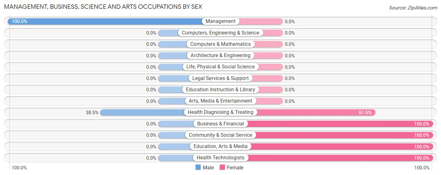 Management, Business, Science and Arts Occupations by Sex in Zip Code 63782