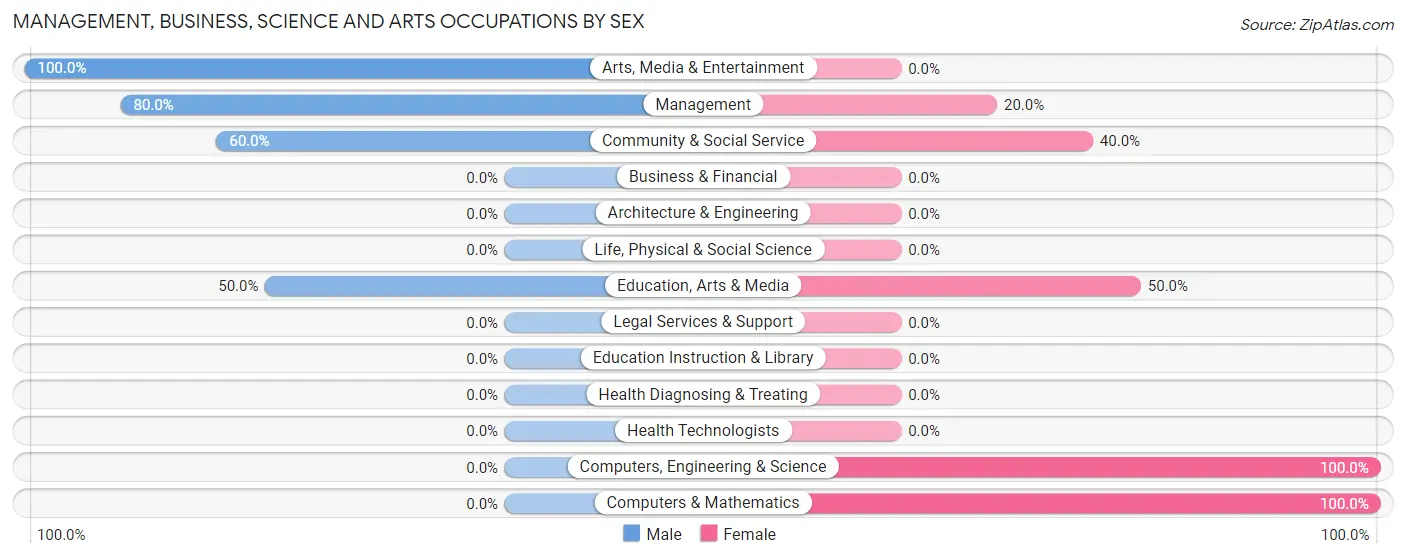 Management, Business, Science and Arts Occupations by Sex in Zip Code 63824