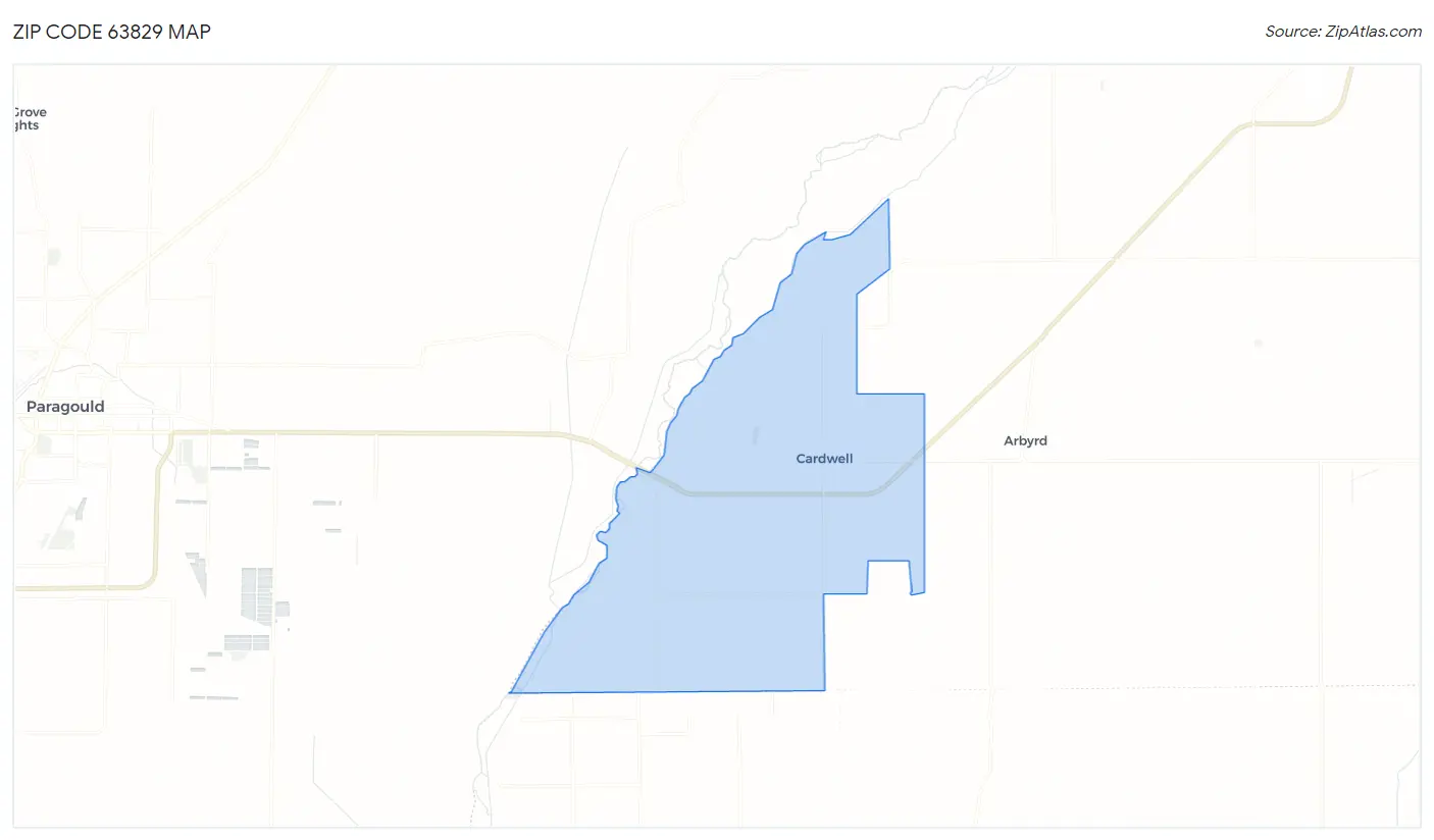 Zip Code 63829 Map