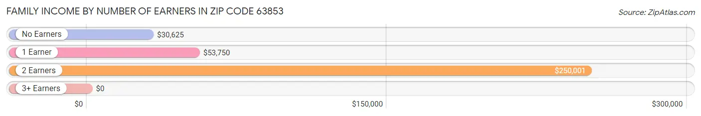 Family Income by Number of Earners in Zip Code 63853