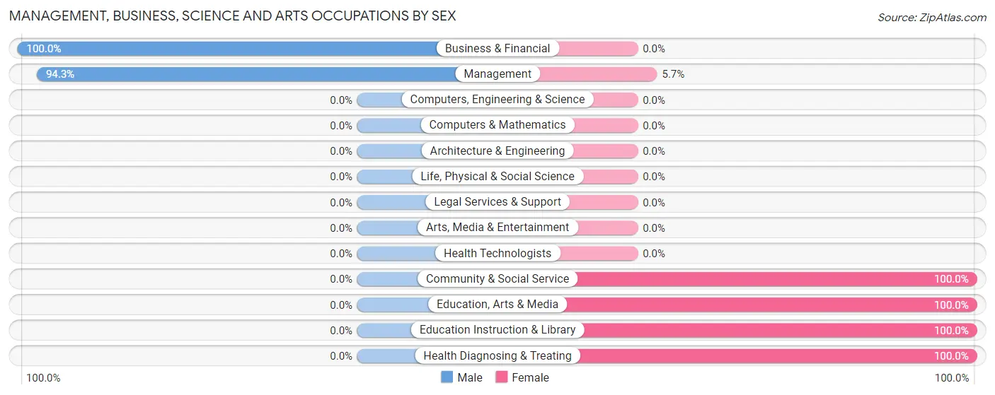 Management, Business, Science and Arts Occupations by Sex in Zip Code 63867