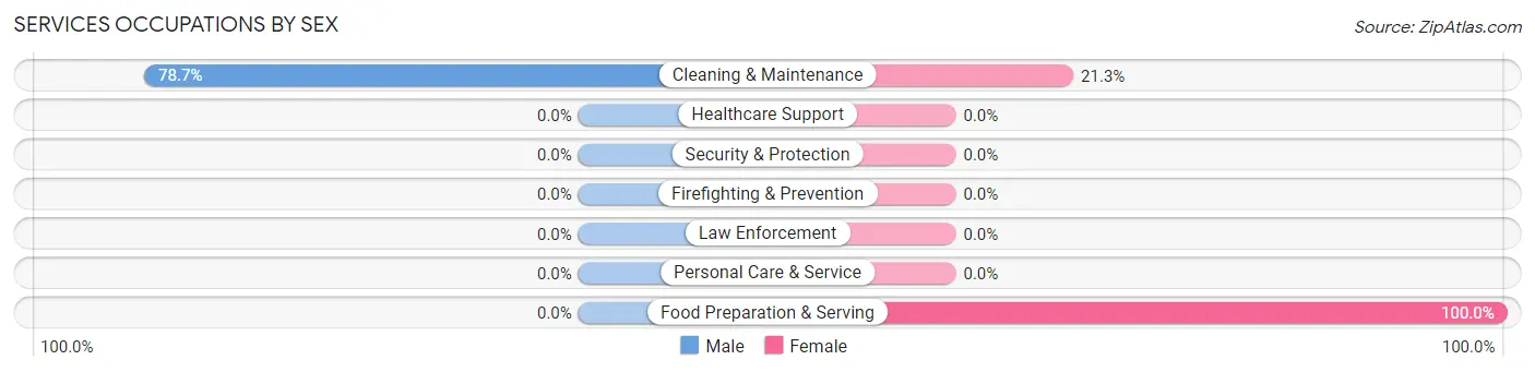 Services Occupations by Sex in Zip Code 63966