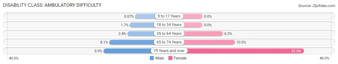 Disability in Zip Code 64079: <span>Ambulatory Difficulty</span>