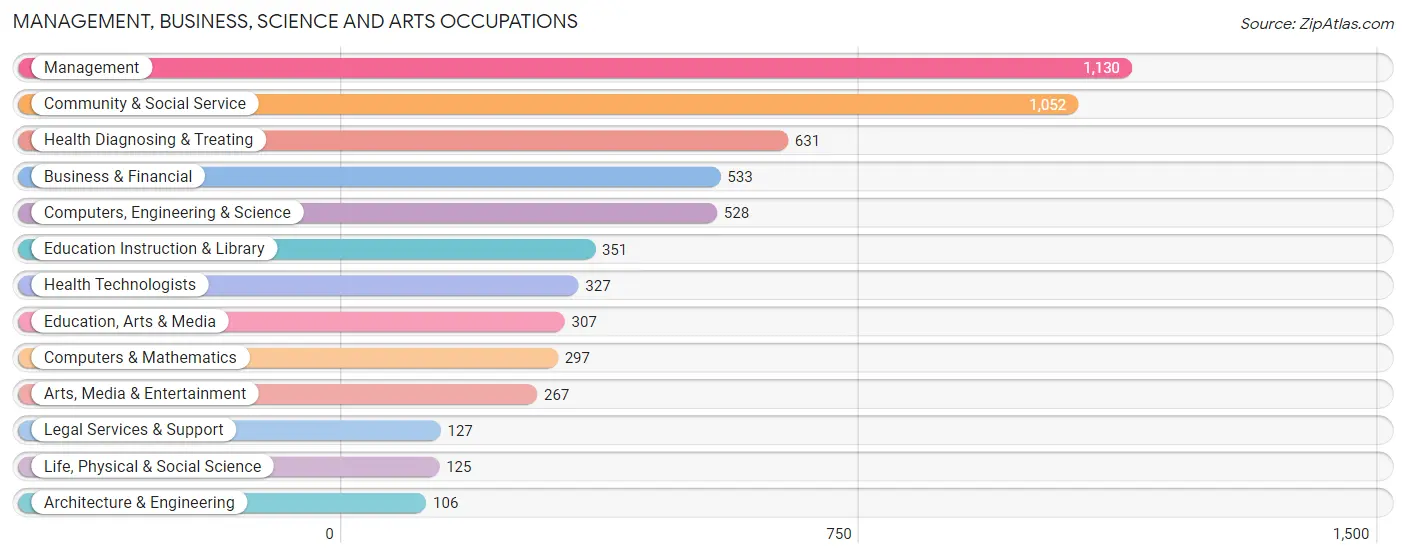 Management, Business, Science and Arts Occupations in Zip Code 64138