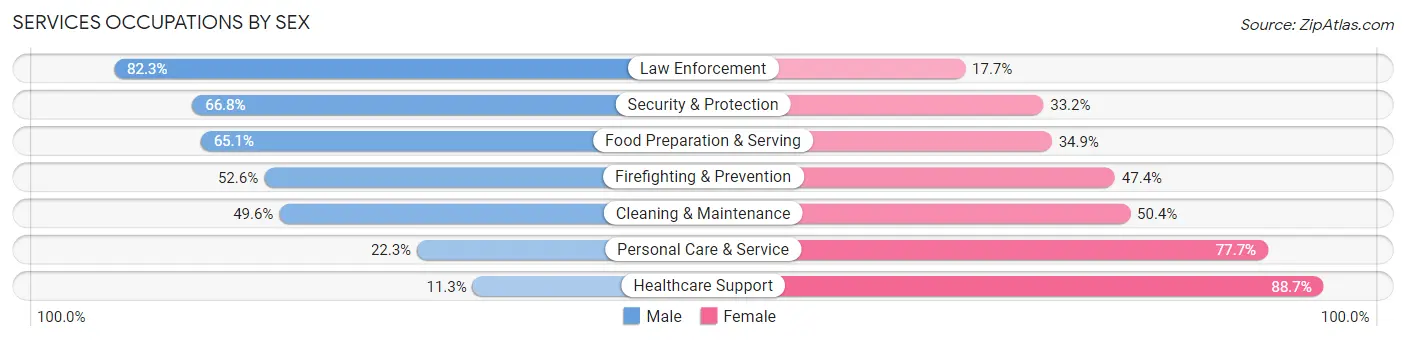 Services Occupations by Sex in Zip Code 64138