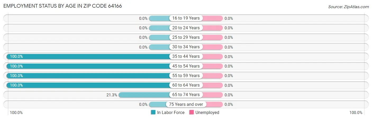 Employment Status by Age in Zip Code 64166