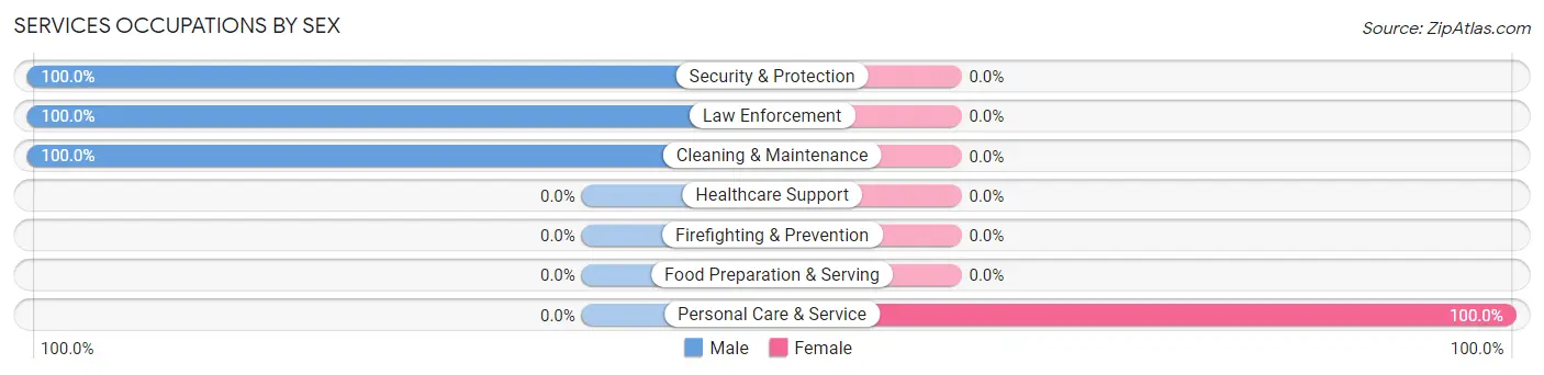 Services Occupations by Sex in Zip Code 64656