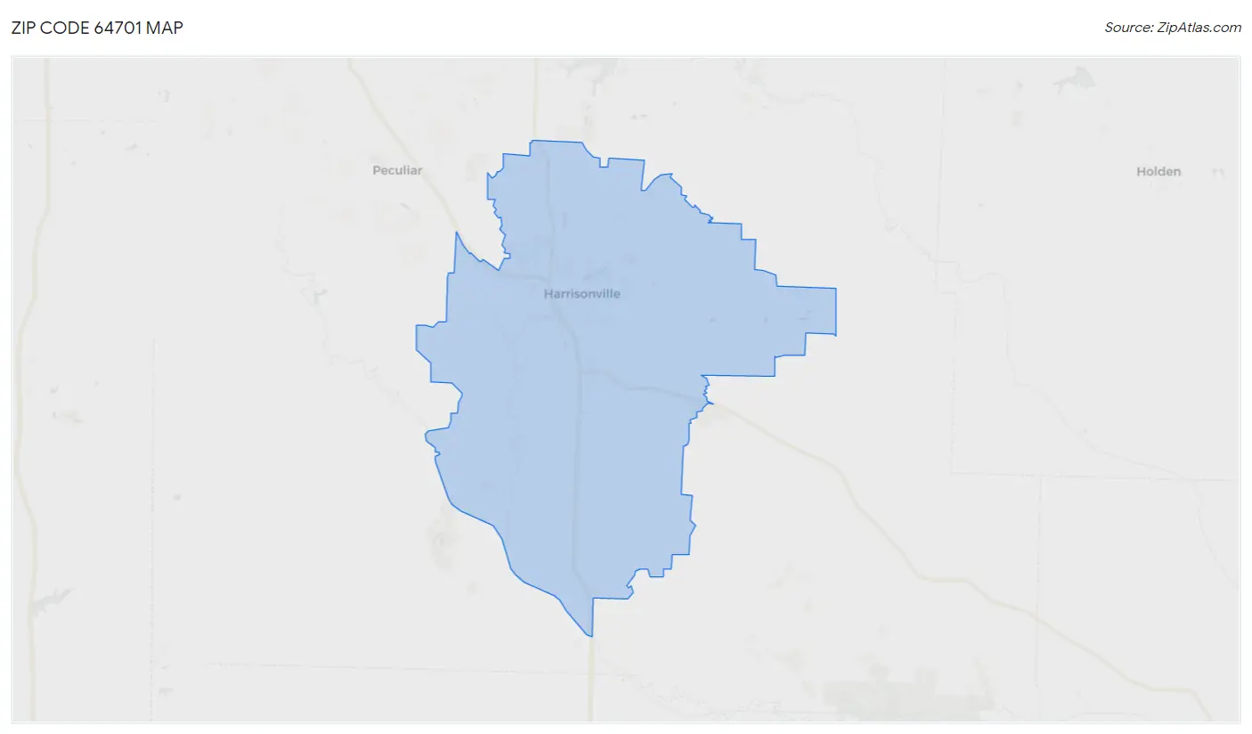 Zip Code 64701 Map