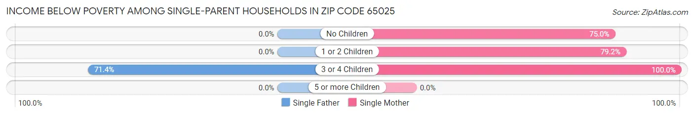 Income Below Poverty Among Single-Parent Households in Zip Code 65025