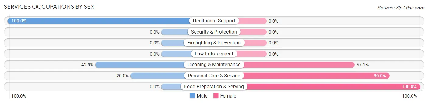 Services Occupations by Sex in Zip Code 65035