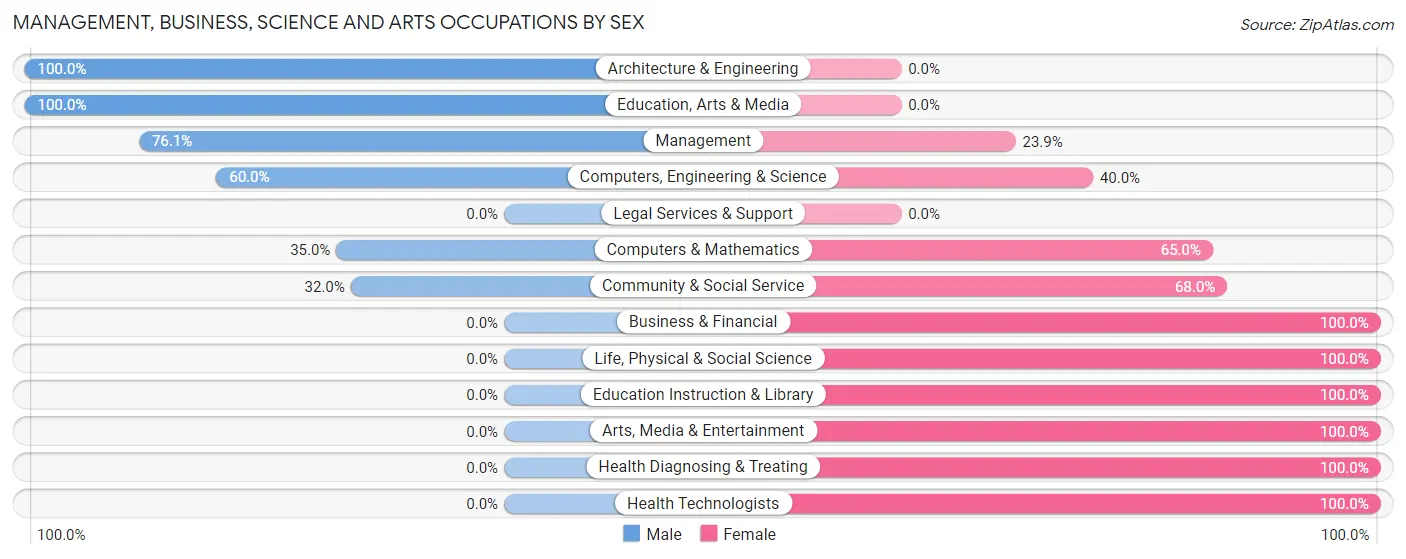 Management, Business, Science and Arts Occupations by Sex in Zip Code 65040