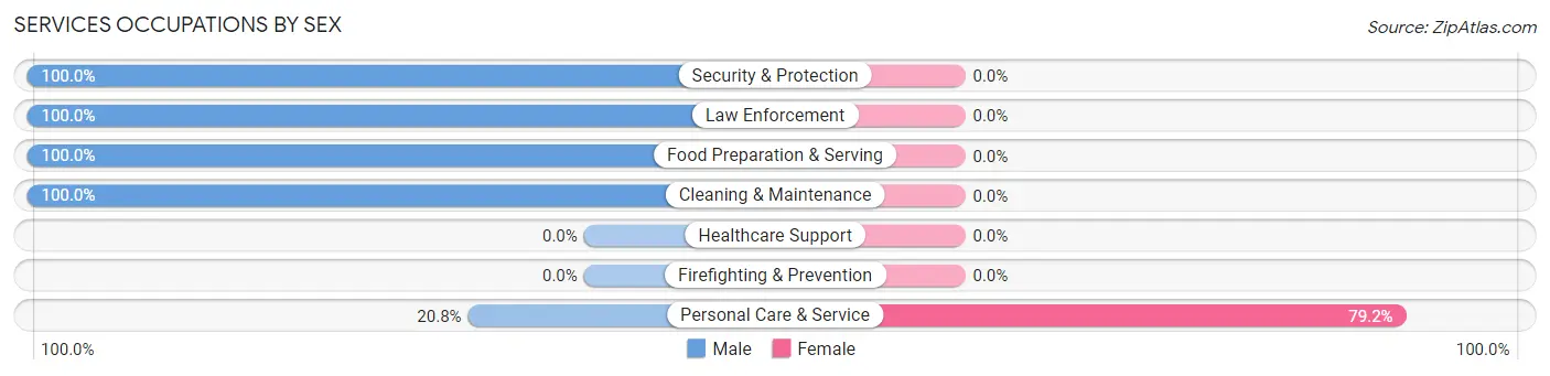 Services Occupations by Sex in Zip Code 65047