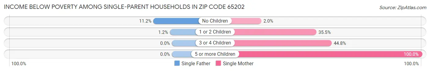 Income Below Poverty Among Single-Parent Households in Zip Code 65202