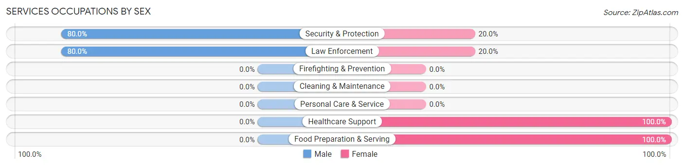 Services Occupations by Sex in Zip Code 65244
