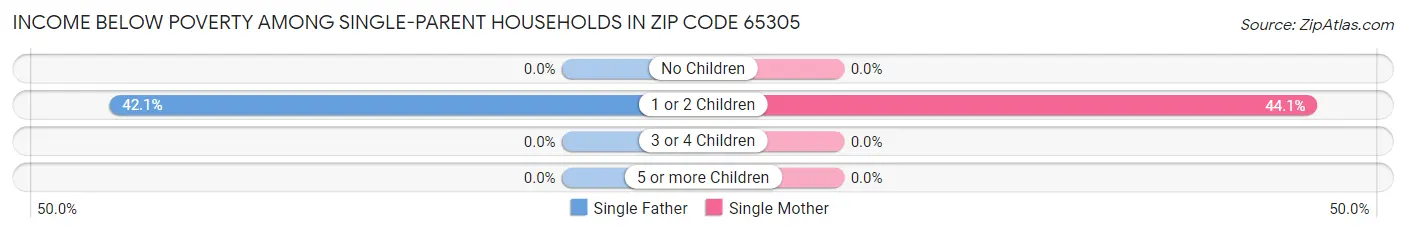 Income Below Poverty Among Single-Parent Households in Zip Code 65305