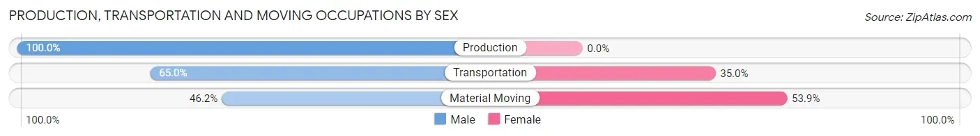 Production, Transportation and Moving Occupations by Sex in Zip Code 65322
