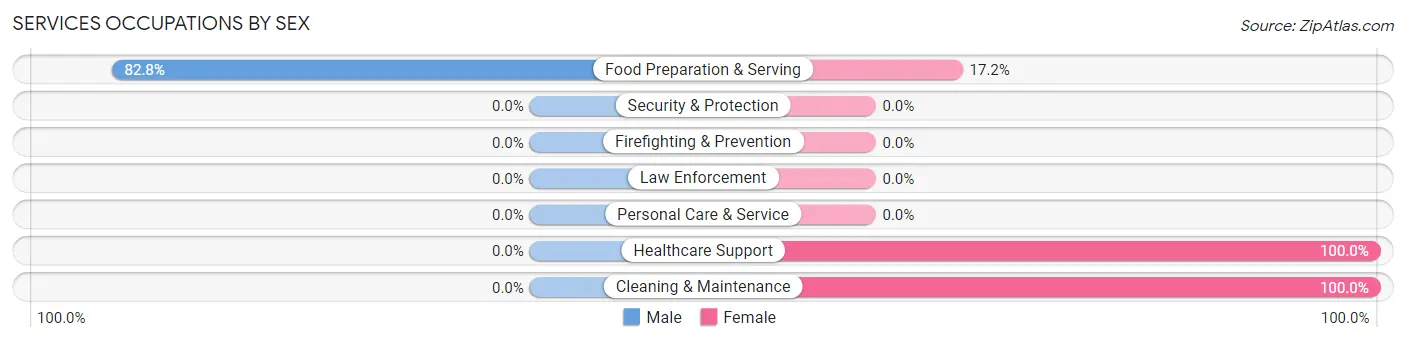 Services Occupations by Sex in Zip Code 65326
