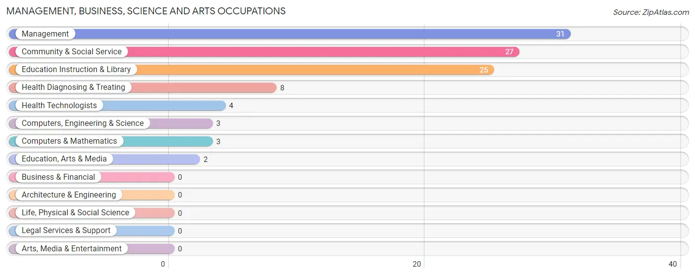 Management, Business, Science and Arts Occupations in Zip Code 65329