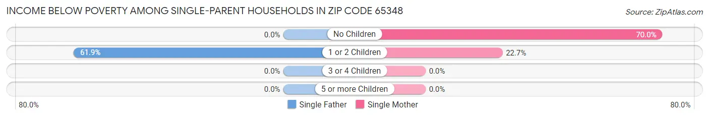 Income Below Poverty Among Single-Parent Households in Zip Code 65348