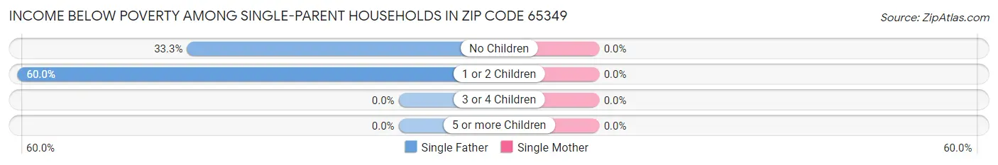 Income Below Poverty Among Single-Parent Households in Zip Code 65349