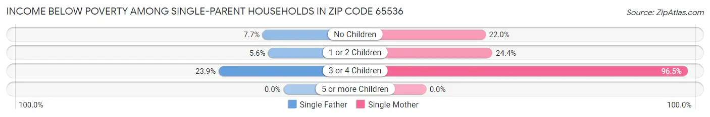 Income Below Poverty Among Single-Parent Households in Zip Code 65536
