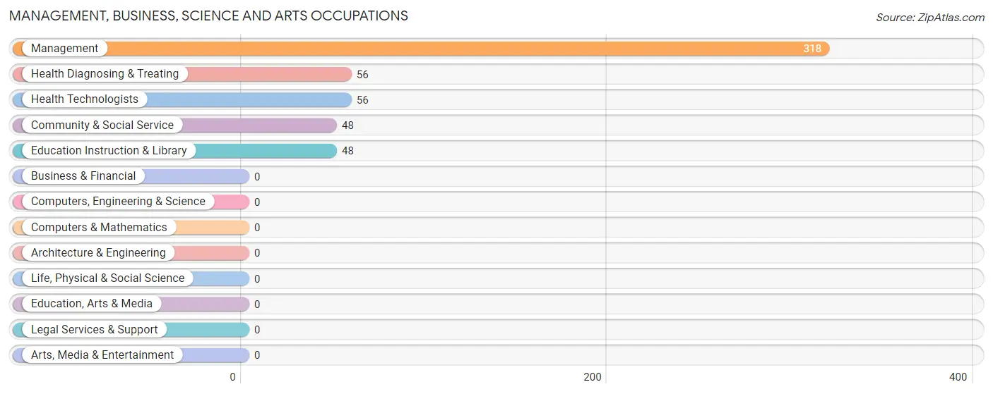 Management, Business, Science and Arts Occupations in Zip Code 65590