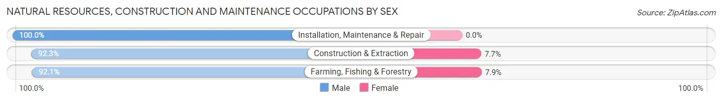 Natural Resources, Construction and Maintenance Occupations by Sex in Zip Code 65605