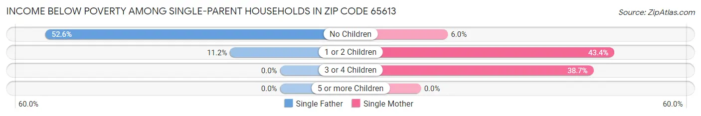 Income Below Poverty Among Single-Parent Households in Zip Code 65613