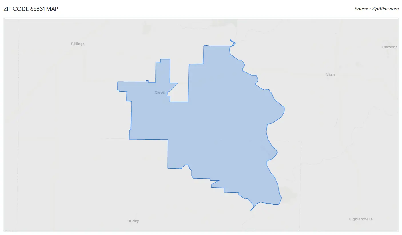 Zip Code 65631 Map