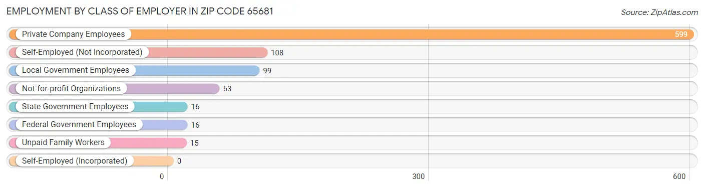 Employment by Class of Employer in Zip Code 65681