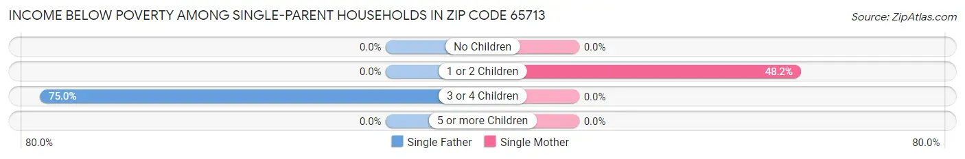 Income Below Poverty Among Single-Parent Households in Zip Code 65713