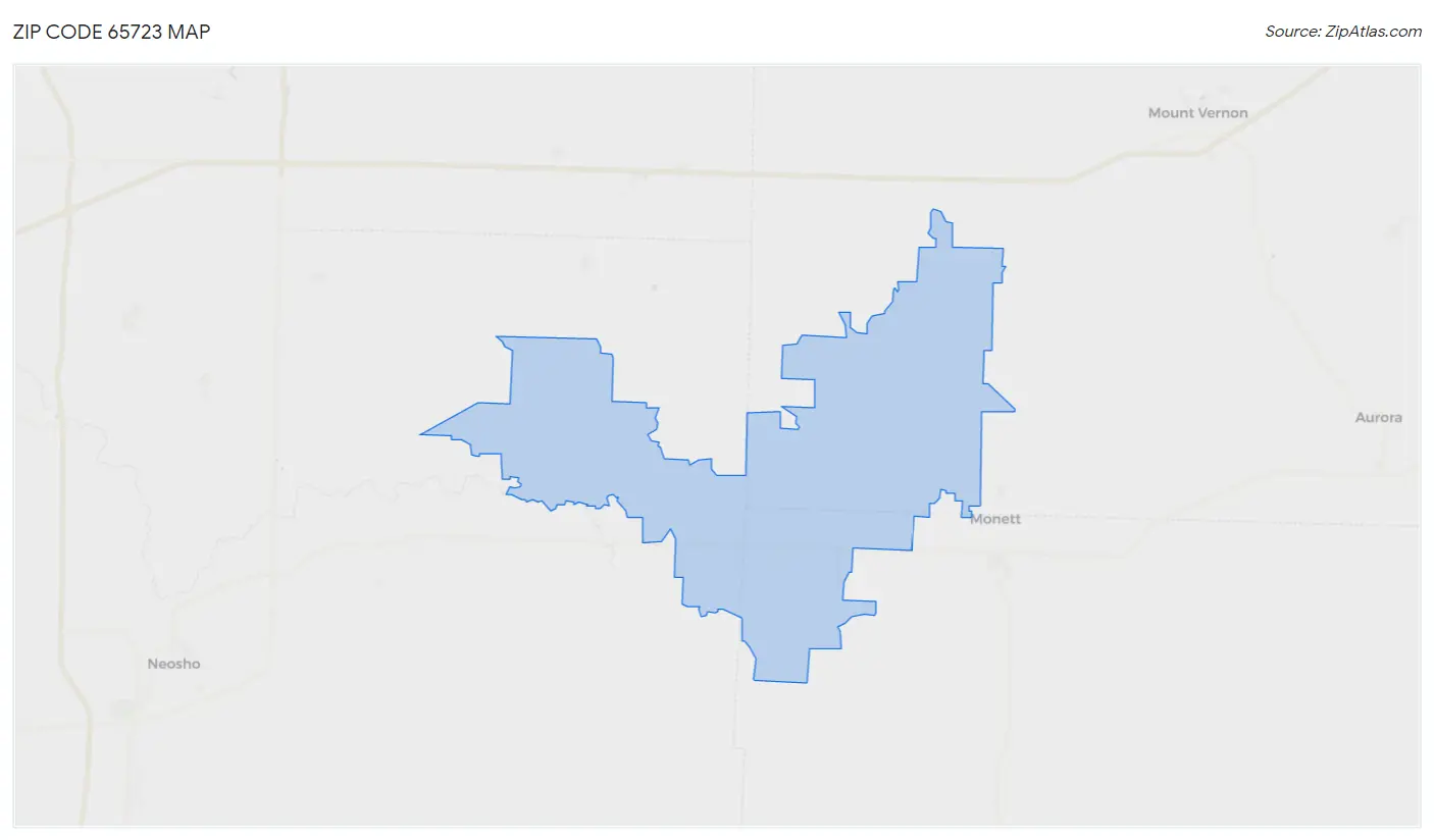 Zip Code 65723 Map