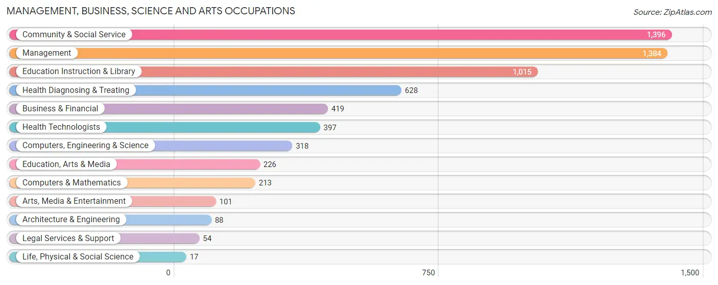 Management, Business, Science and Arts Occupations in Zip Code 65738