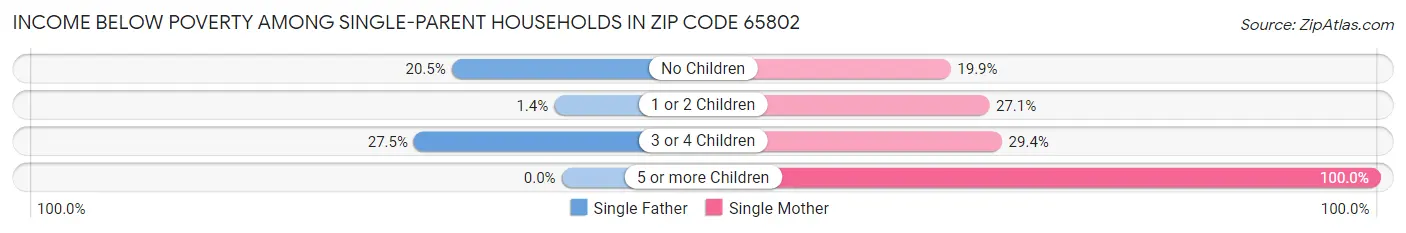 Income Below Poverty Among Single-Parent Households in Zip Code 65802