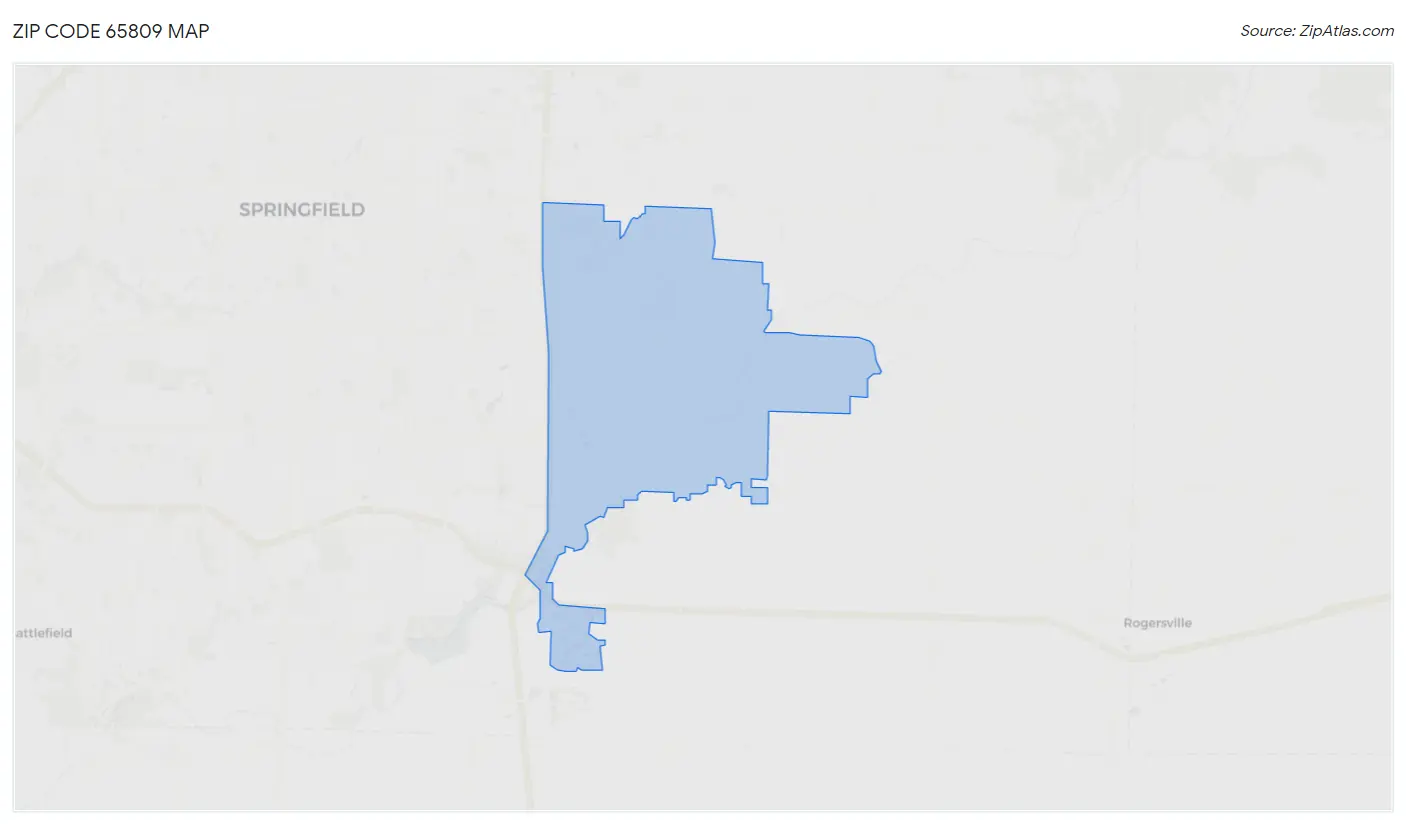 Zip Code 65809 Map