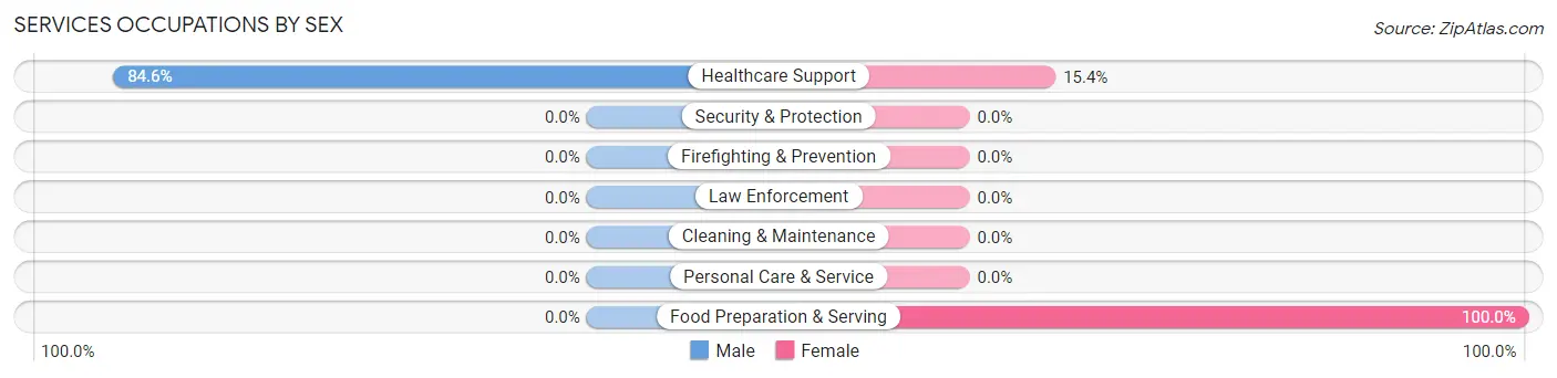 Services Occupations by Sex in Zip Code 66039